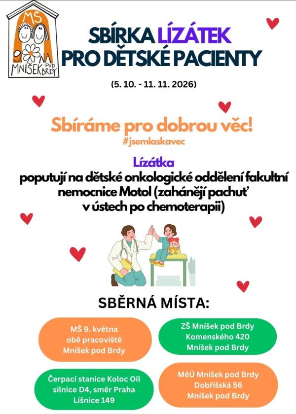 Sbírka lízátek pro dětské pacienty Sbírka lízátek pro dětské pacienty